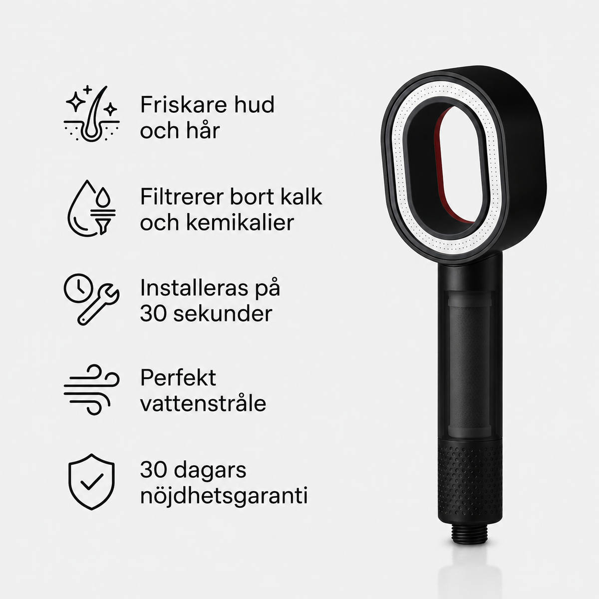 PureFlow Dushmunstycke Med Kalk Filter